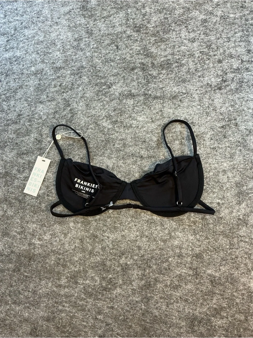 Frankie’s Bikinis Black Underwire Swim Top - Size L